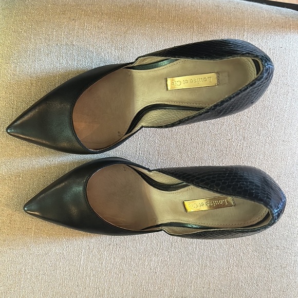 Louise et Cie Women’s Hermosah Leather Heels, Black, Size 7 - Picture 4 of 11